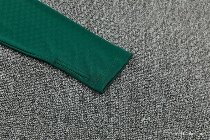 2026 Real Madrid Dark Green Camouflage  Half Zipper Jacket Tracksuit + Long Pants (Adidas)