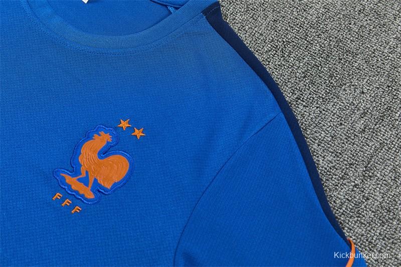 2026 France Blue & Orange Short Sleeve+Soccer Shorts