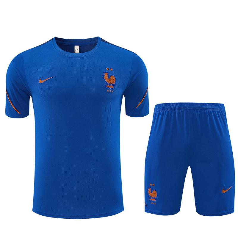 2026 France Blue & Orange Short Sleeve+Soccer Shorts