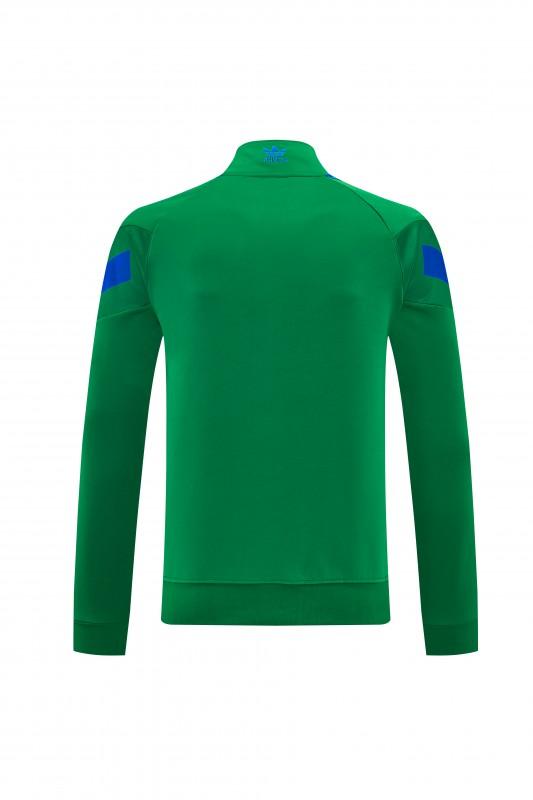 26/27 Adidas Originals Green  Full Zipper Jacket Tracksuit + Royal Blue  Long Pants