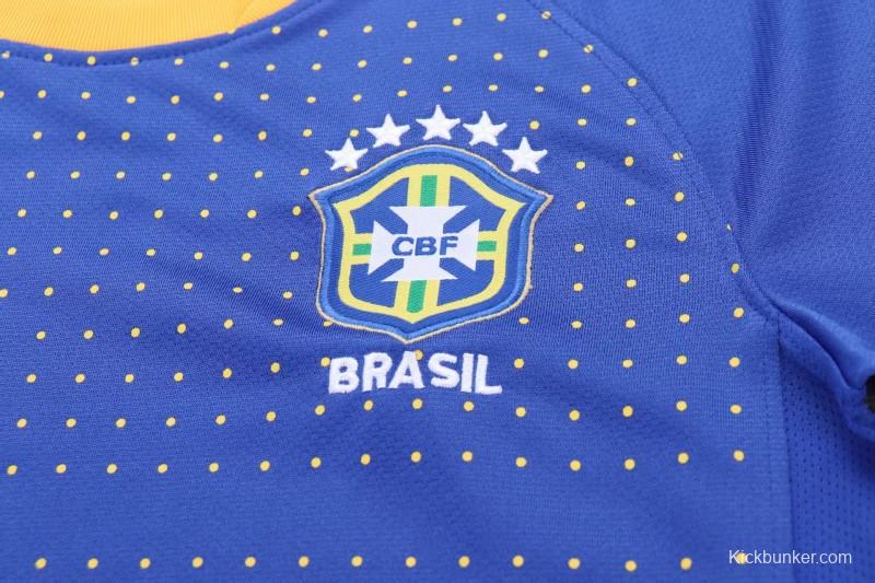 Retro 2010/11 Kids Brazil Blue & White Away Jersey