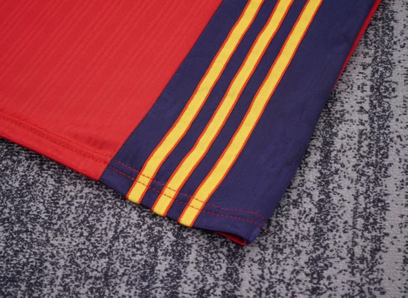 Retro 1996 Kids Spain Red & Navy Diagonal Split Home Jersey