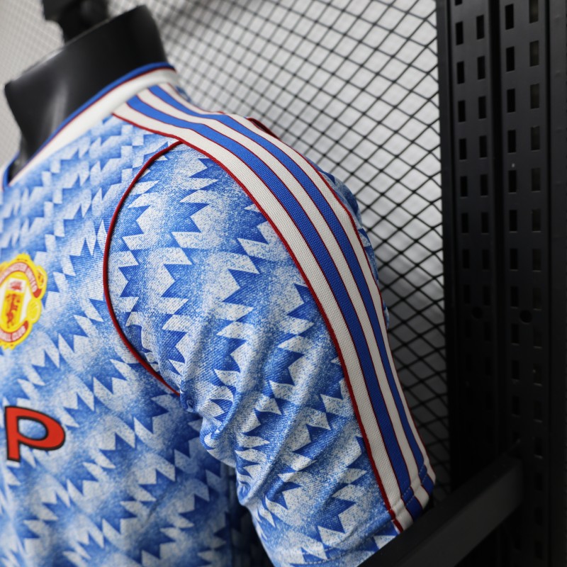 Player Version 26/27  Manchester United Away Blue Vintage Remake   Jersey