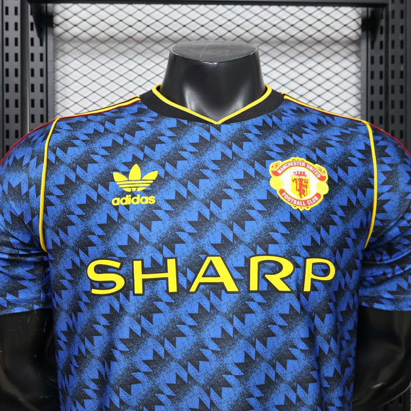 Player Version 2026 Manchester United Blue with Black  Away Jersey