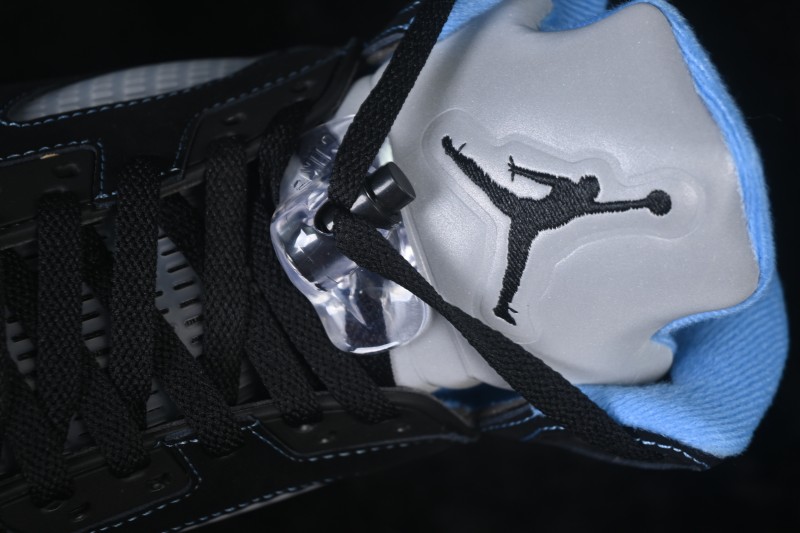 Nike Air Jordan 5 Retro 'Black University Blue' AJ5 Running Shoes with Premium Leather Upper - DD0587-008