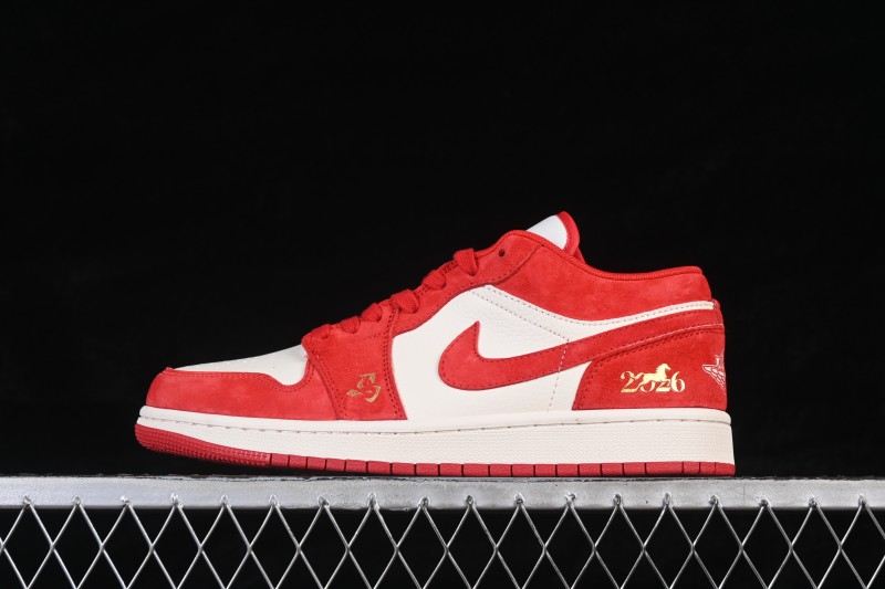 Nike Air Jordan 1 Low AJ1 Year of the Horse Special Red Edition Custom Low-Top Retro Basketball Shoes - DX6259-602