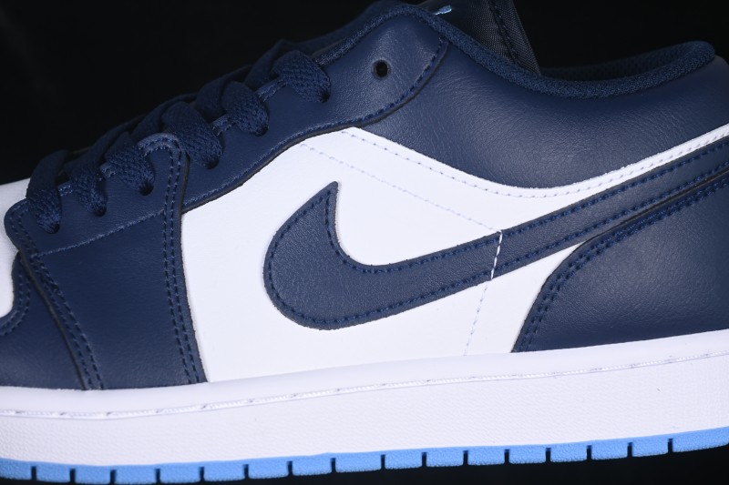 Nike Air Jordan 1 Low Retro Basketball Shoes with Classic White and Blue Colorway - 553558-404