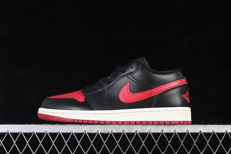 Nike Air Jordan 1 Low Retro Basketball Shoes with Classic Black and Red Colorway - DC0774-061