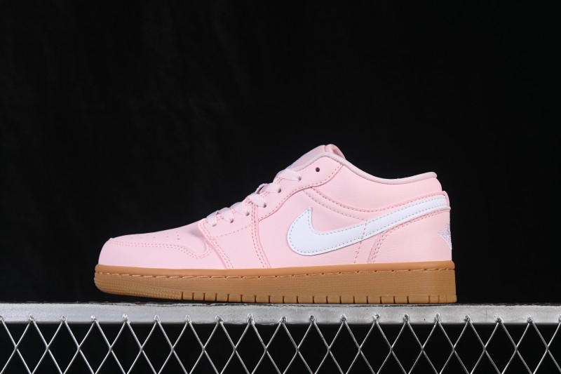 Nike Air Jordan 1 Low Retro Basketball Shoes with Light Gum Pink Accent - DC0774-601