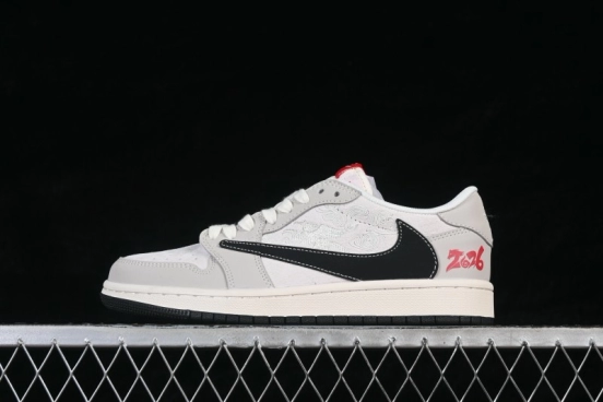 Nike Air Jordan 1 Low Retro Basketball Shoes with Chinese Auspicious Cloud Pattern Premium Custom Edition - JJ2508-107