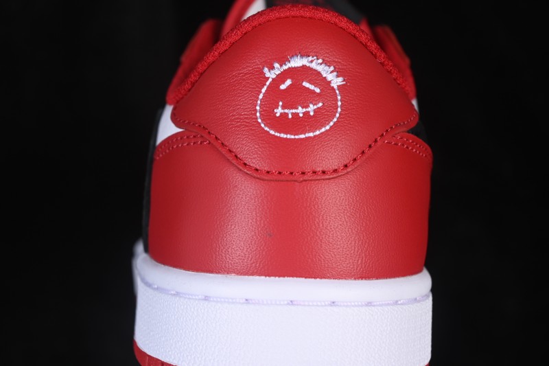 ZG Edition Travis Scott x Air Jordan 1 Low OG AJ1 Low-Top Sneakers with Reverse Swoosh and Full-Grain Leather - DM7866-101