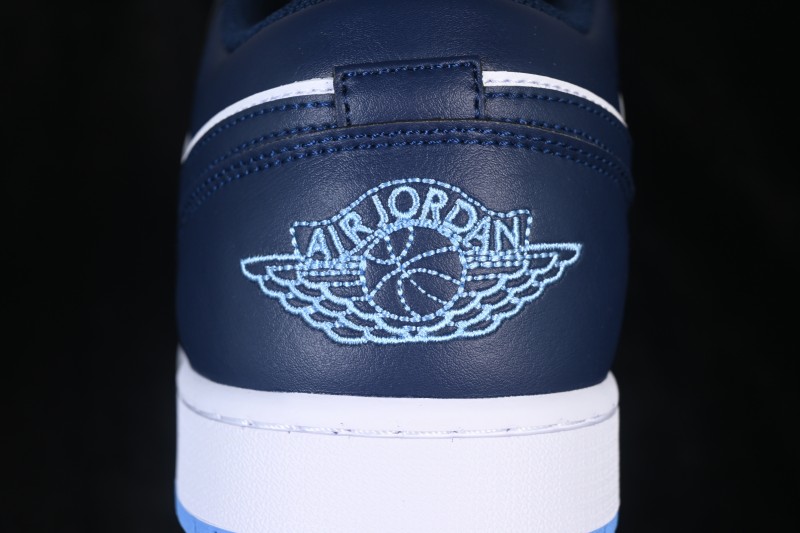 Nike Air Jordan 1 Low Retro Basketball Shoes with Classic White and Blue Colorway - 553558-404