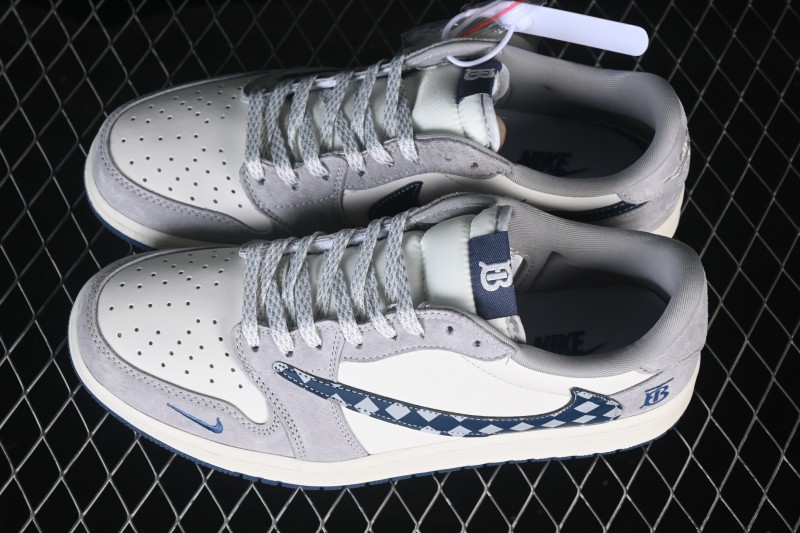 Nike Air Jordan 1 Low Checkerboard Custom Retro Basketball Shoes - LD2028-076