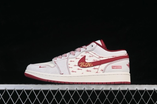 Nike Air Jordan 1 Low Chinese New Year Year of the Horse Edition Red Accent Premium Low-Top Retro Basketball Shoes - JP2026-127