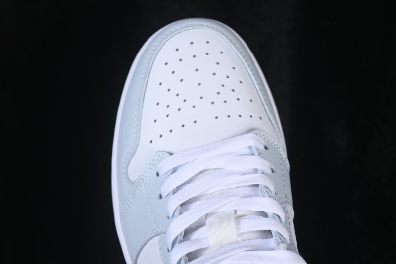 Nike Air Jordan 1 Low Retro Basketball Shoes with White Grey Blue Accents - 553558-400