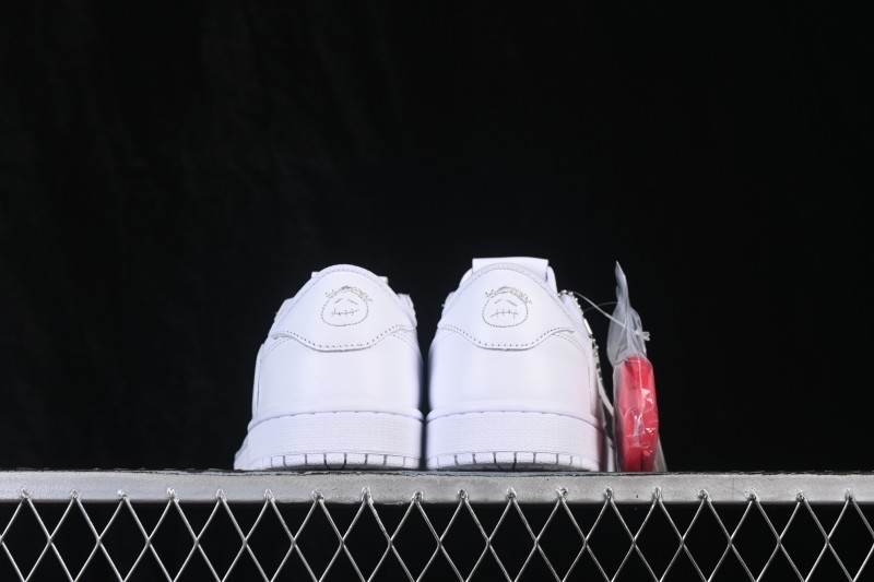 Nike Travis Scott x Air Jordan 1 Low OG Retro Sneakers with Reverse Swoosh Design - TD1228-111