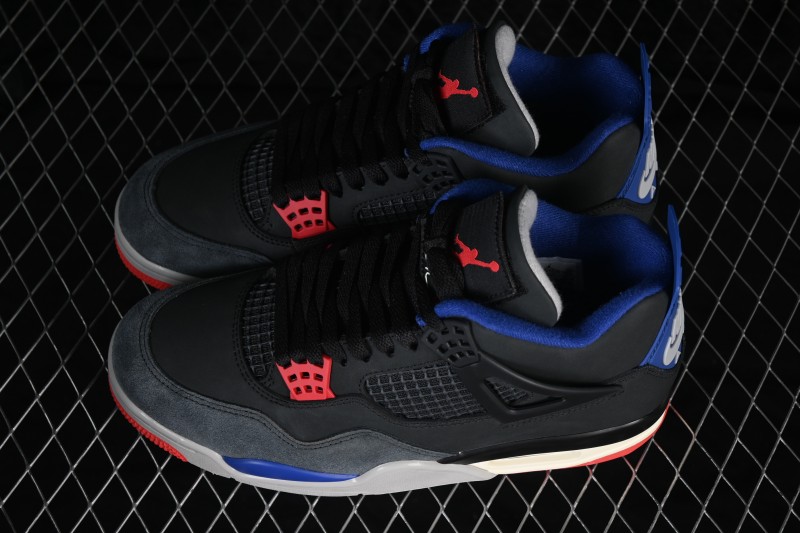 Nike Air Jordan 4 Retro Running Shoes with Military Blue and Neutral Grey Accents - FV5029-003