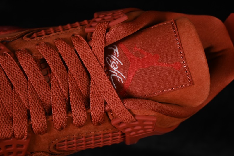 Nike Nigel Sylvester x Air Jordan 4 OG Brick By Brick Red Suede Sneakers - HF4340-800
