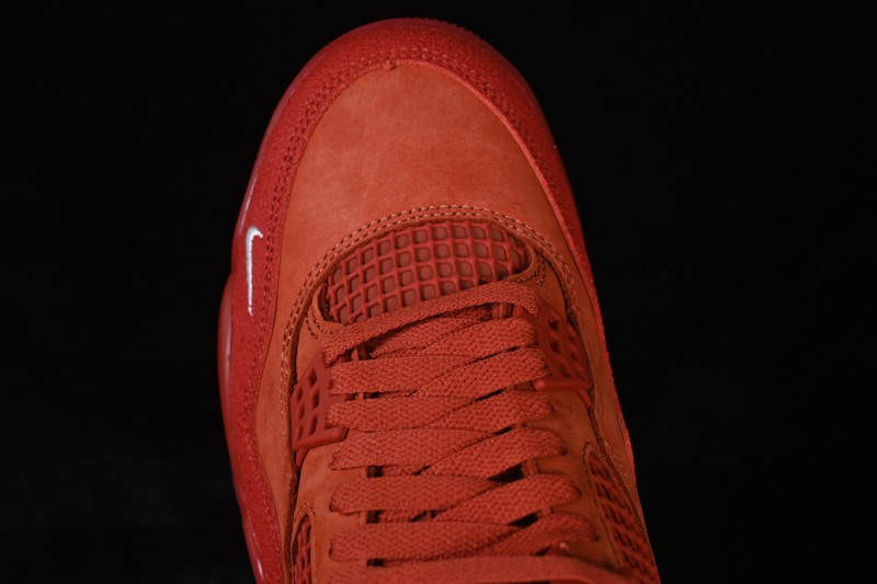 Nike Nigel Sylvester x Air Jordan 4 OG Brick By Brick Red Suede Sneakers - HF4340-800