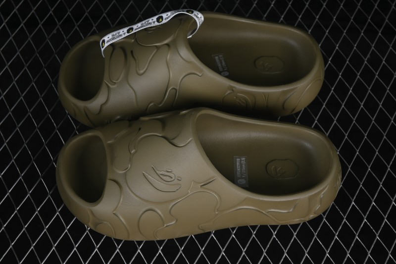 Bape EVA Ape Head Comfortable All-Match One-Band Slipper - M322911 Olive Green