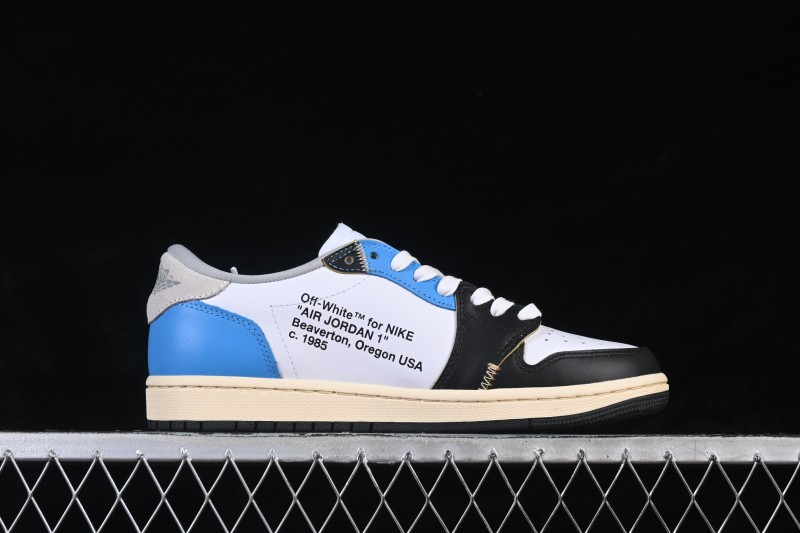 Nike Travis Scott x Air Jordan 1 Low OG Sneakers with Reverse Swoosh Design - XZ6868-006