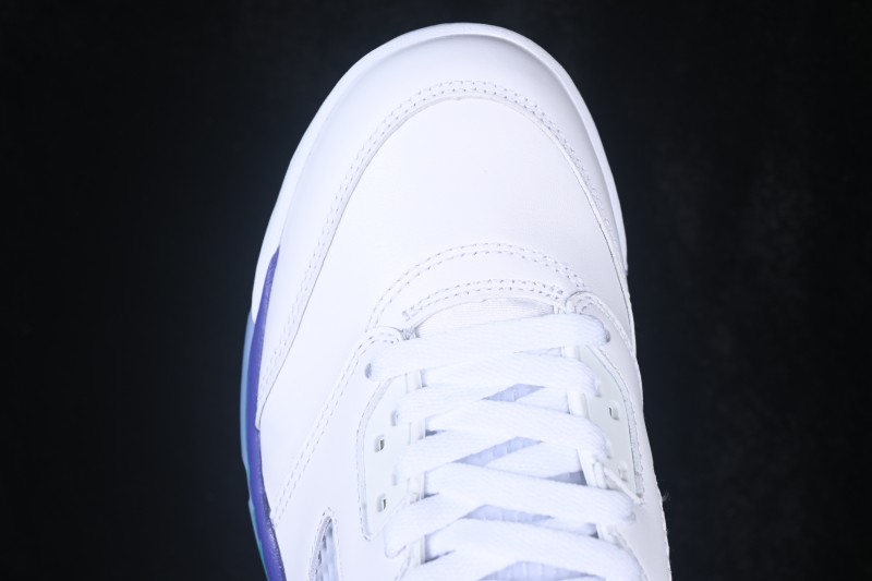 Nike Air Jordan 5 OG Grape Retro Basketball Shoes with Premium Full-Grain Leather - HQ7978-100