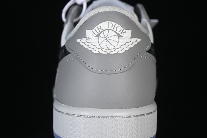 Dior x Air Jordan 1 Low AJ1 Collaboration Grey White Basketball Sneakers - CN8608-002