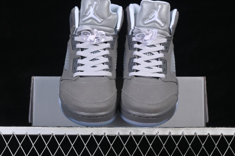 Nike Air Jordan 5 Wolf Grey Basketball Shoes with Premium Leather Upper - DD0587-002