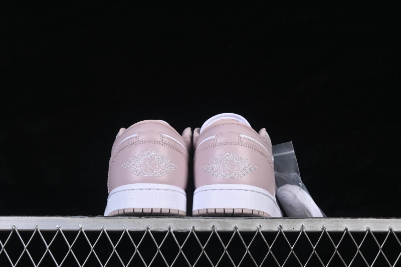 Nike Air Jordan 1 Low AJ1 Casual Skateboarding Shoes in White and Pink - DC0774-606