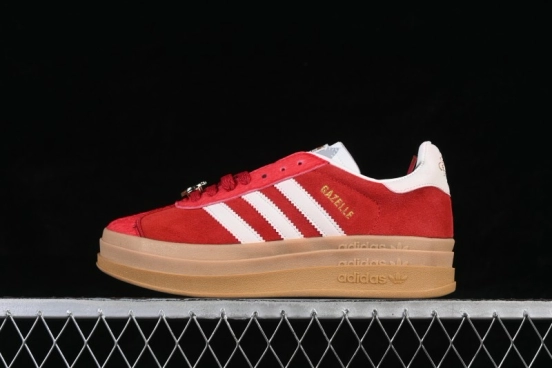 Adidas Originals Gazelle Bold Retro Skateboarding Shoes with Thick Sole and Anti-Slip Low-Top Design - KJ4293