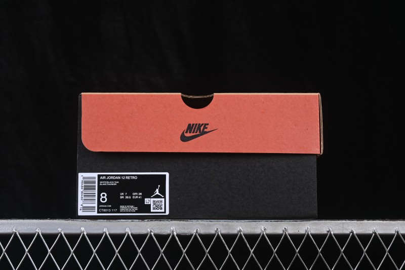 Nike Air Jordan 12 Retro Taxi Basketball Shoes with Gold Eyelets - CT8013-117