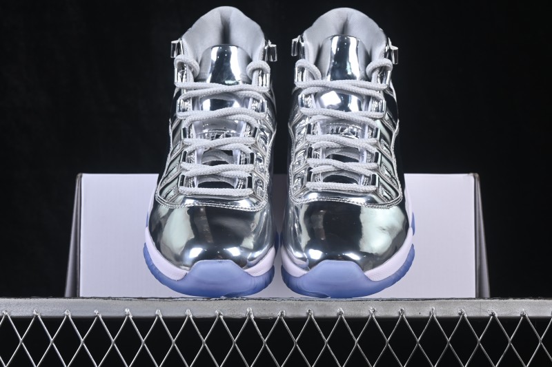 Nike Air Jordan 11 Retro Basketball Shoes with Metallic Silver Accents - CT8012-730