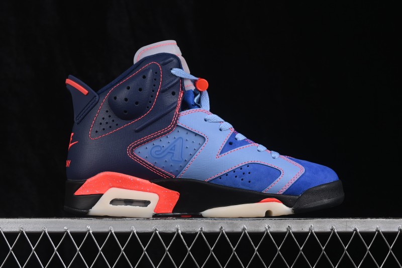 Awake NY x Air Jordan 6 Retro High "Denim Blue" Basketball Sneakers with Premium Suede Upper - IQ5706-400
