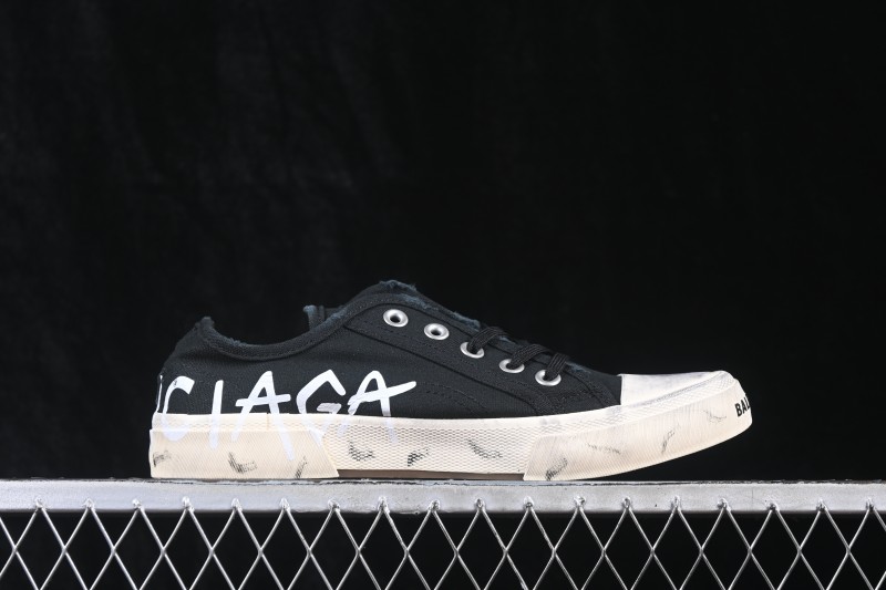 Balenciaga Paris Low Top Lace-Up Distressed Fashion Sneakers - W3RR51099