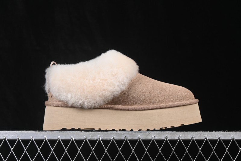 UGG Tazzelle Ankle Platform Snow Boots with Cow Split Leather and Fleece Lining - AJD4
