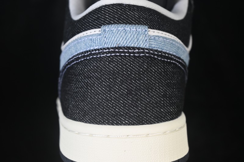 Nike Air Jordan 1 Low Black Denim Retro Basketball Shoes - JA4395-041