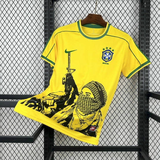 1998 Retro Brazil X Soldier Home Jersey
