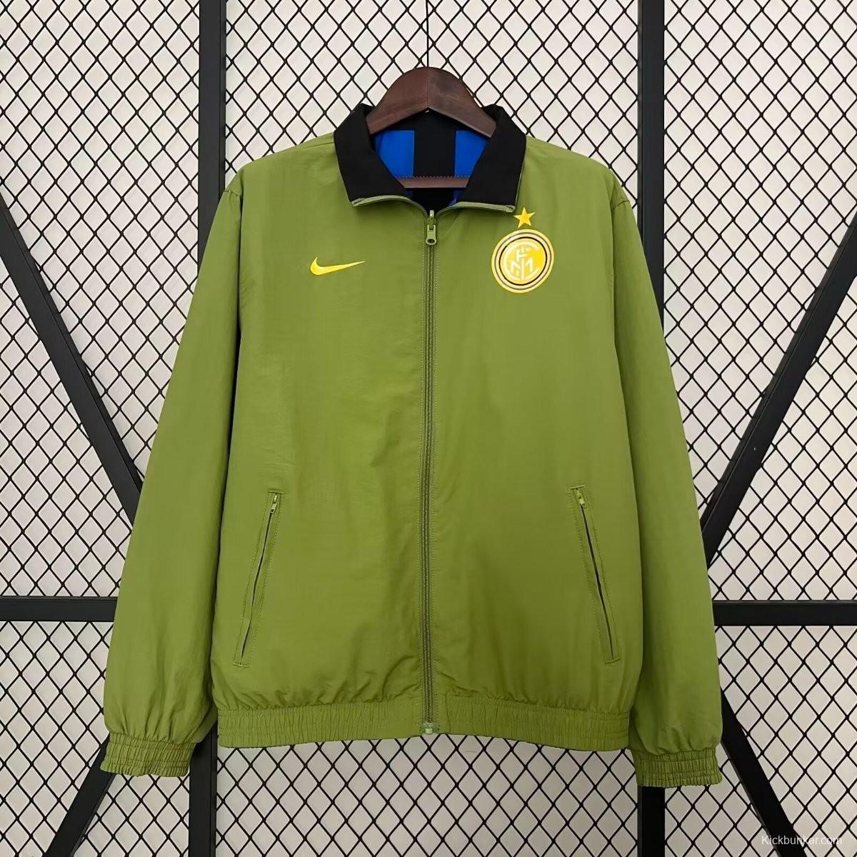 24/25 Inter Milan Green/Black Blue Reversible Windbreaker