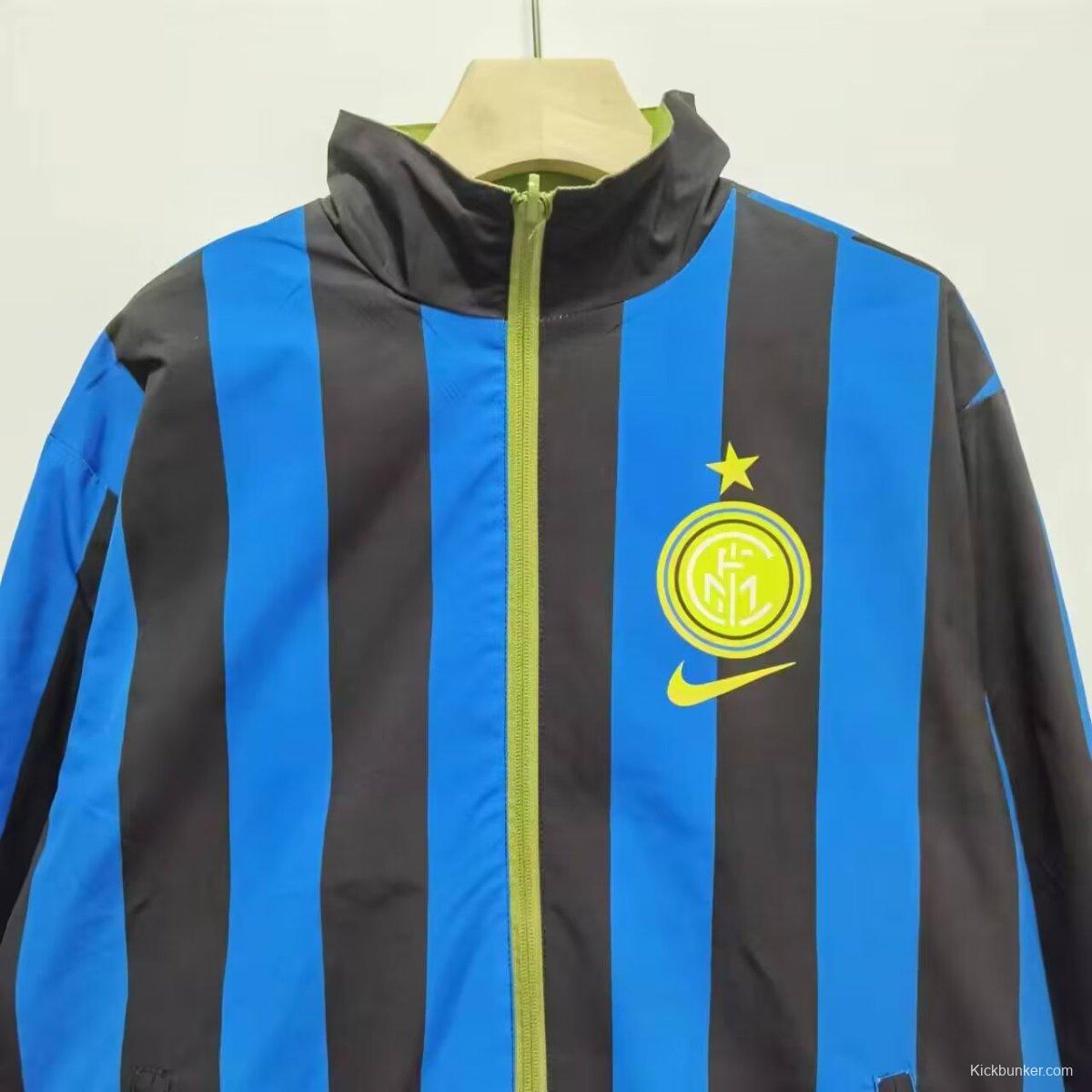 24/25 Inter Milan Green/Black Blue Reversible Windbreaker