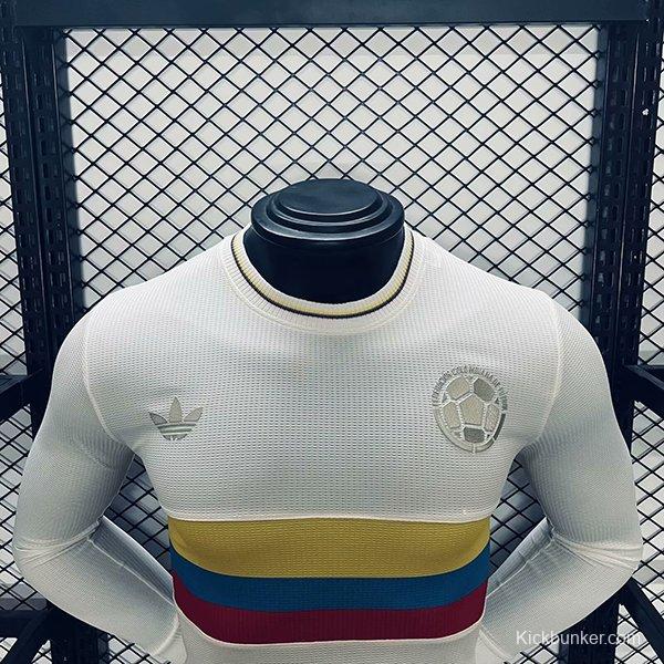 Player Version 2024 Colombia White 120Th Anniversary Long Sleeve Jersey