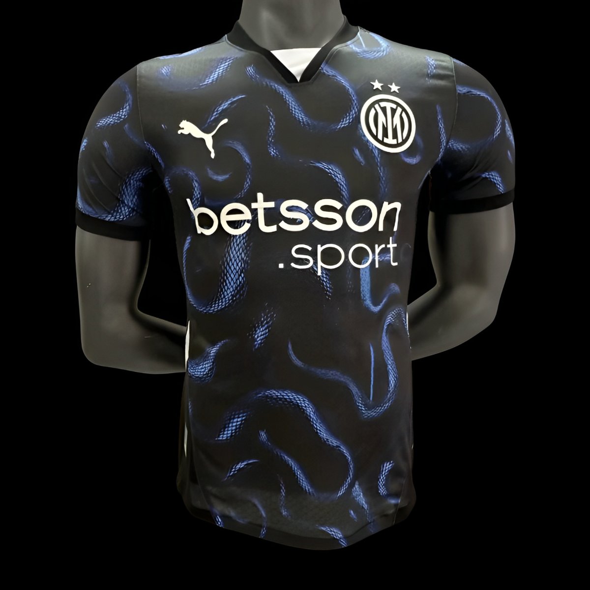 Player Version 25/26 Inter Milan Black with Blue Snake Pattern Jersey