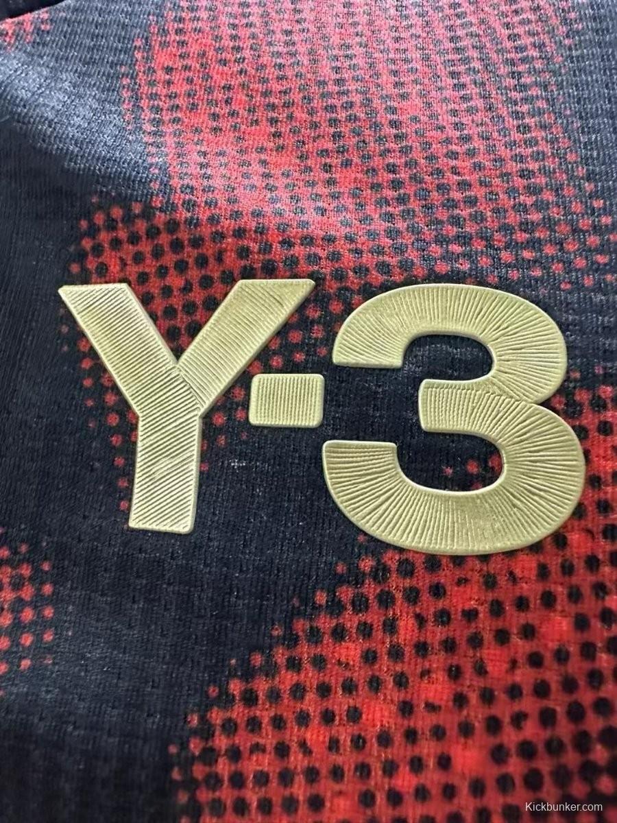 Player Version 25/26 Manchester United Y3 Black with Red Dragon Pattern Jersey