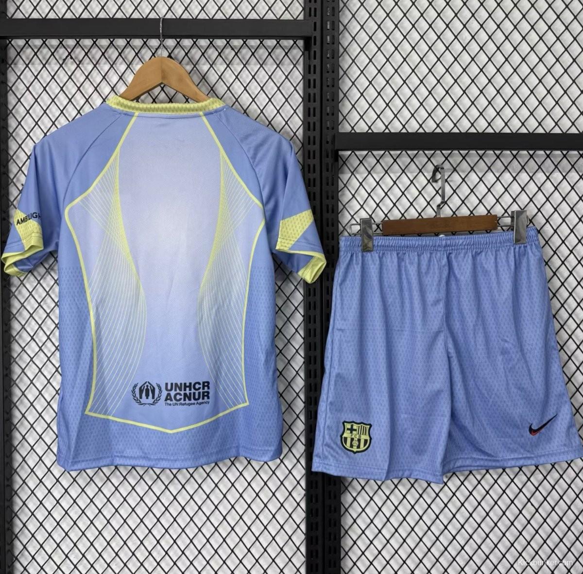 25/26 Kids Barcelona Light Blue with Gradient Pattern Jersey