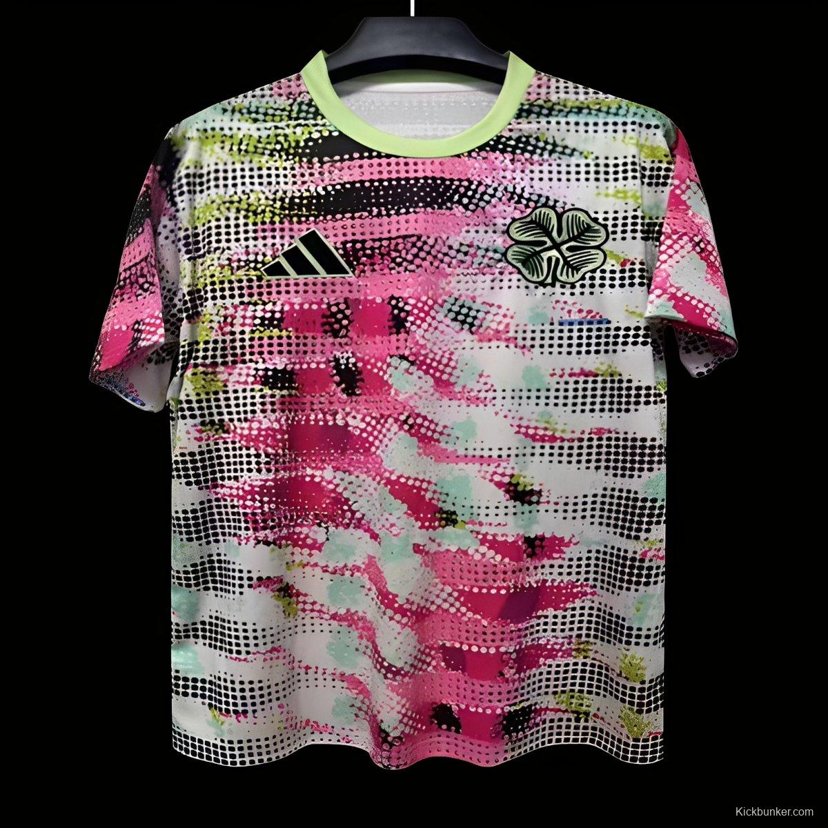 25/26 Celtic Multicolor with Digital Camouflage Pattern Pre-Match Jersey