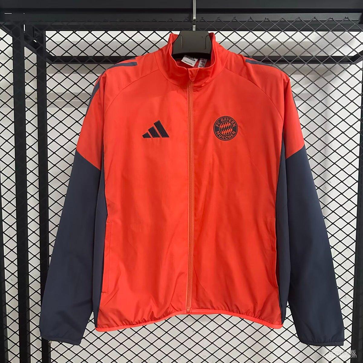 25/26 Bayern Munich Orange Full Zipper Windbreaker
