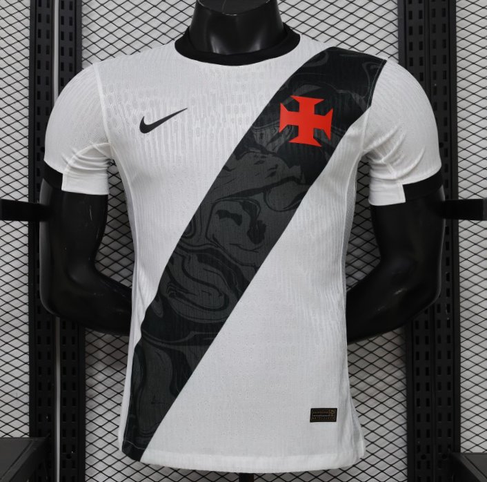 Player Version 26/27 Vasco da Gama Away White with Black Diagonal Sash Jersey