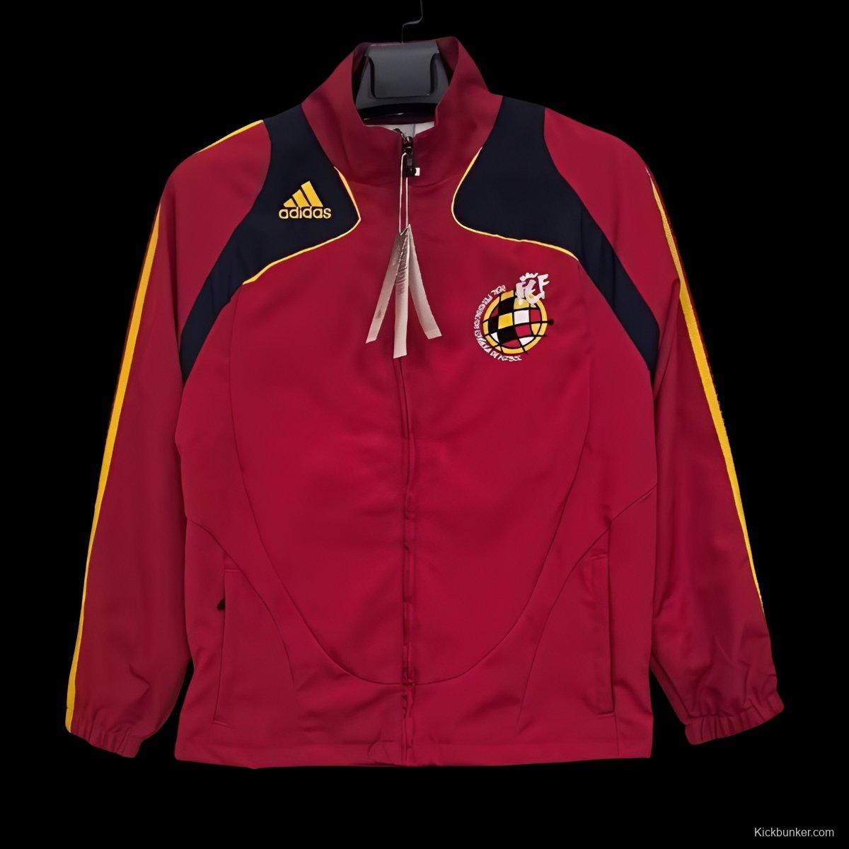 2026 Spain Vintage Adidas Red Full Zipper Windbreaker