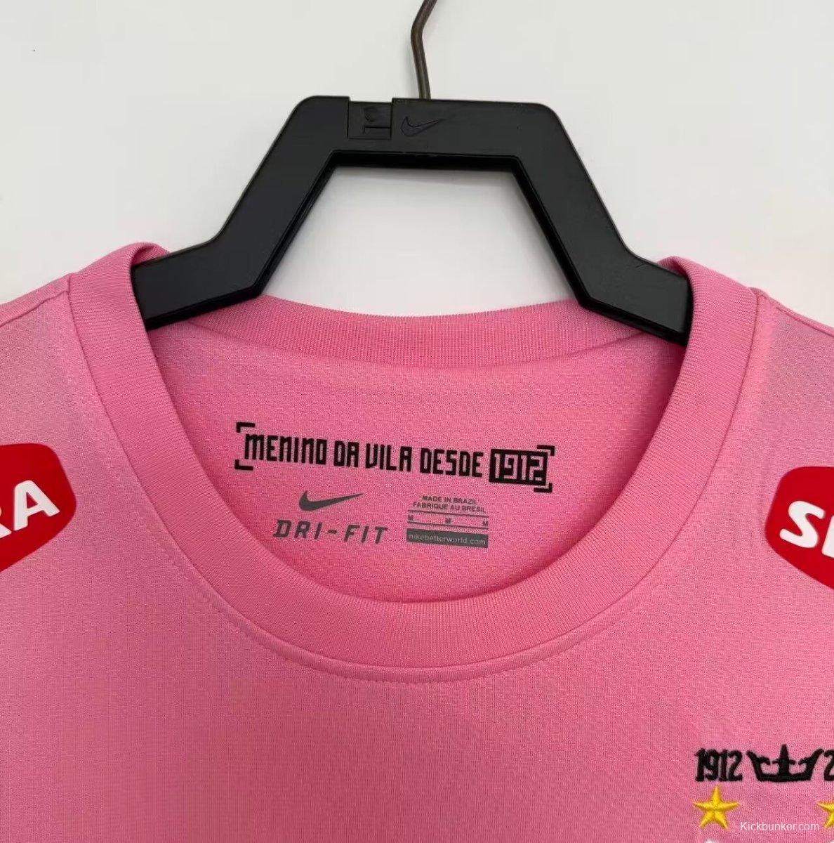 Retro 12/13 Santos Away Pink Long Sleeve Jersey