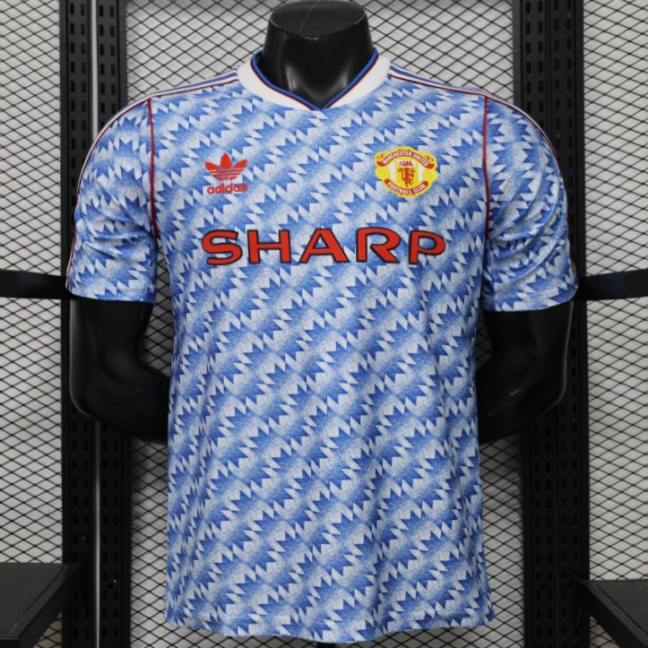 Player Version 26/27  Manchester United Away Blue Vintage Remake   Jersey