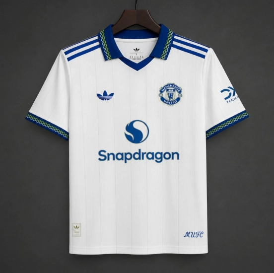 26/27 Manchester United White Pinstripe Away Jersey